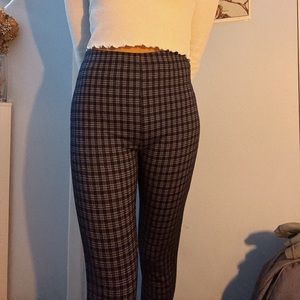 Navy Plaid Leggings